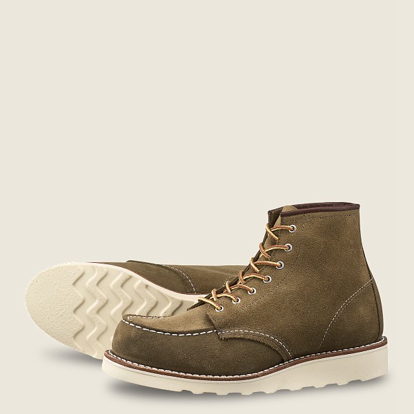 Red Wing Heritage Bot Bayan - 6-Inch Classic Moc – Short Mohave Deri - Zeytin Yeşili - 34YJUREWO